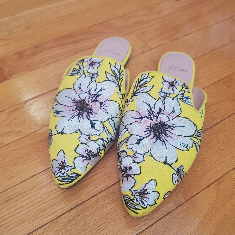 J.Crew Faux Yellow Flowers Flat Shoes Size 7.5